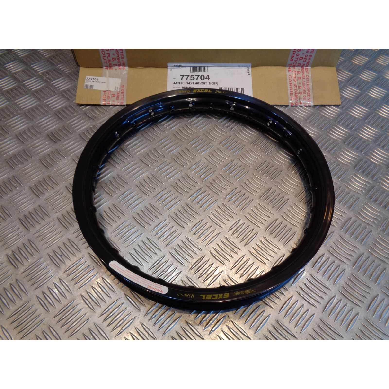 cerclage jante excel noir avant 14 x 1.40 x 28 T moto suzuki 65 rm kawasaki 65 kx BBK352 bihr 775704