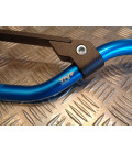 guidon alu bleu highway diam 22 avec barre renfort universel moto mecaboite cross enduro ...