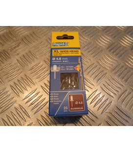 RAPID rivets xl diametre 4.8 x 20 mm aluminium 25 pcs