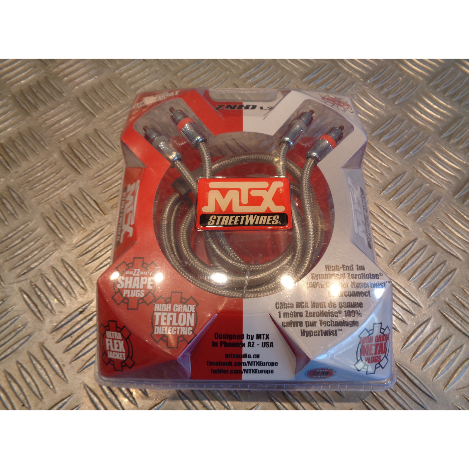 MTX ZNHD1.2 Cable RCA highend zeronoise 1 metre symetrique 100% cuivre et teflon 4 blindages sono