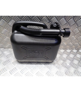 jerrican jerrycan bidon plastique noir 5 litre avec bec verseur essence gazoil benson moto scooter quad voiture