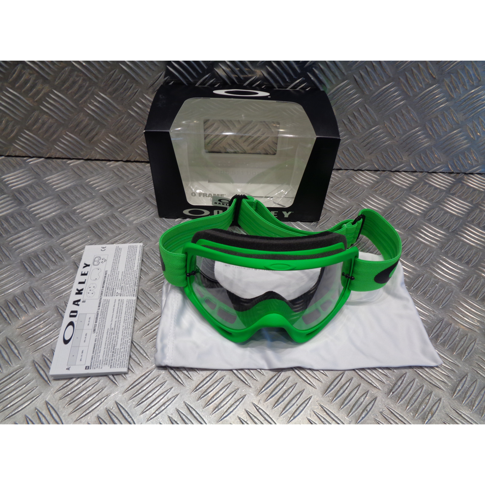 masque moto oakley o frame google green vert mx clear lens cross enduro tout terrain