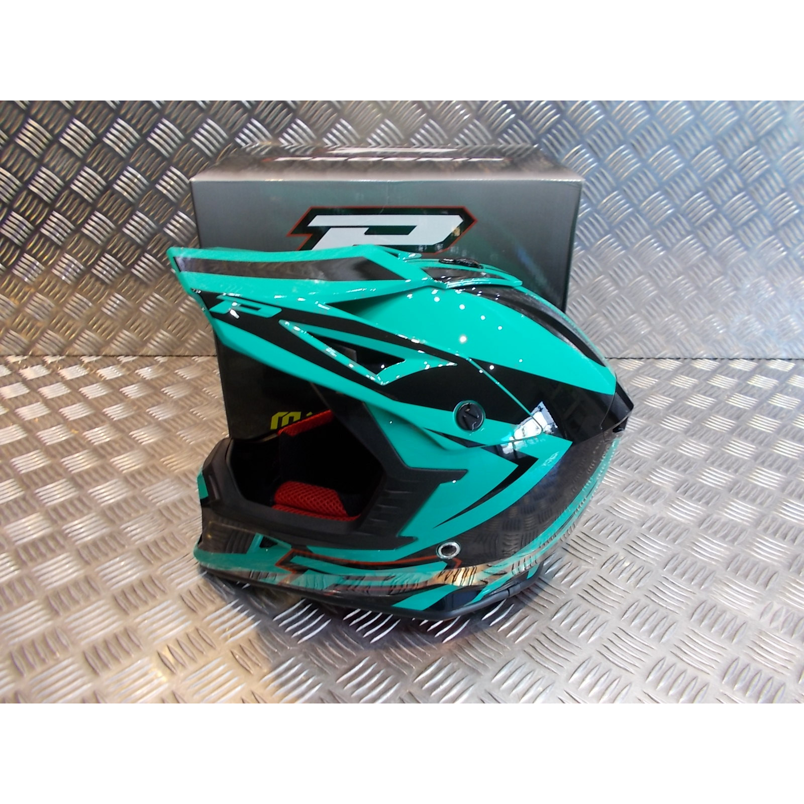 casque progrip 3095 pour moto cross mx enduro taille xl 61 aqua