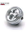 phare metal chrome universel double full led moto bobber custom chopper cafe racer scrambler neo classic retro