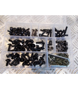 137 vis boulon ecrou clips noir cache carenage carrosserie moto scooter fixation universel plastique poly