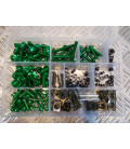 137 vis boulon ecrou clips vert cache carenage carrosserie moto scooter fixation universel plastique poly