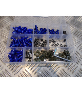 137 vis boulon ecrou clips bleu cache carenage carrosserie moto scooter fixation universel plastique poly