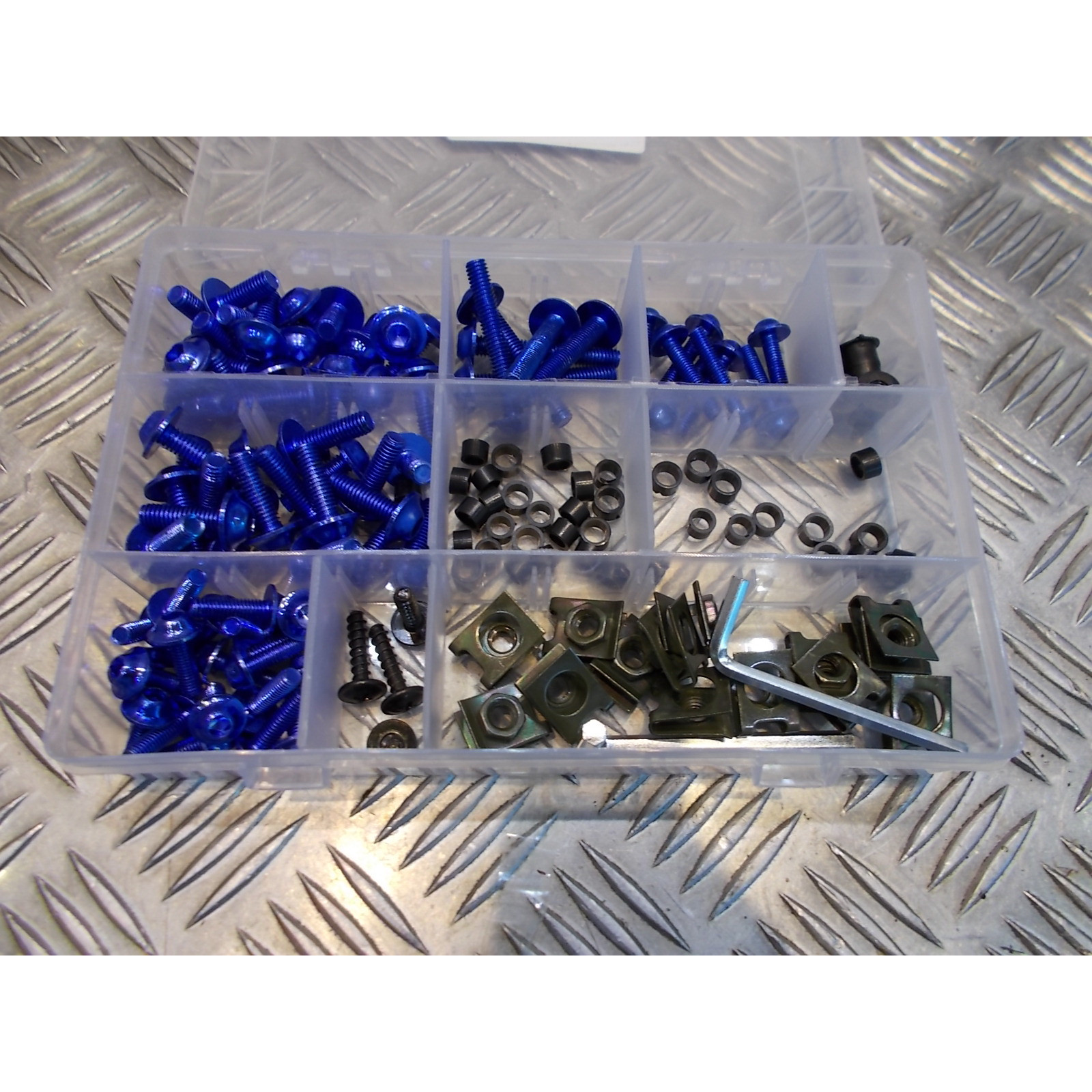 137 vis boulon ecrou clips bleu cache carenage carrosserie moto scooter fixation universel plastique poly