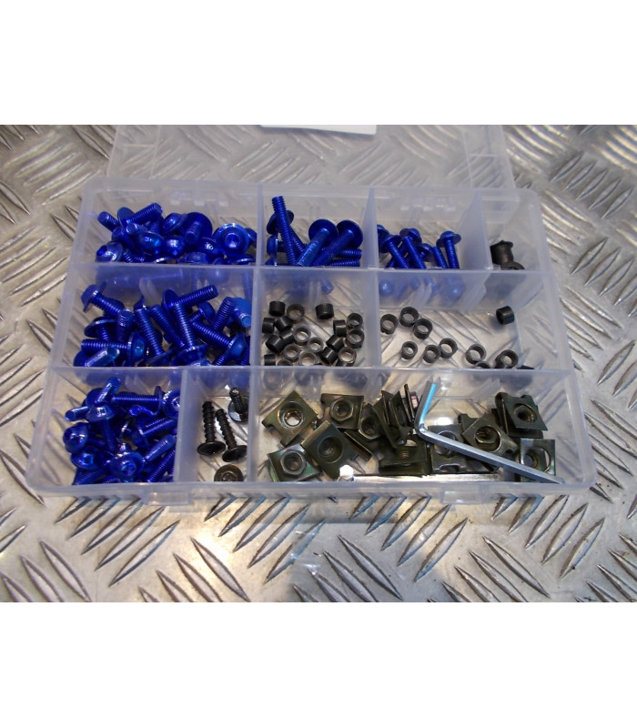 137 vis boulon ecrou clips bleu cache carenage carrosserie moto scooter  fixation universel plastique poly