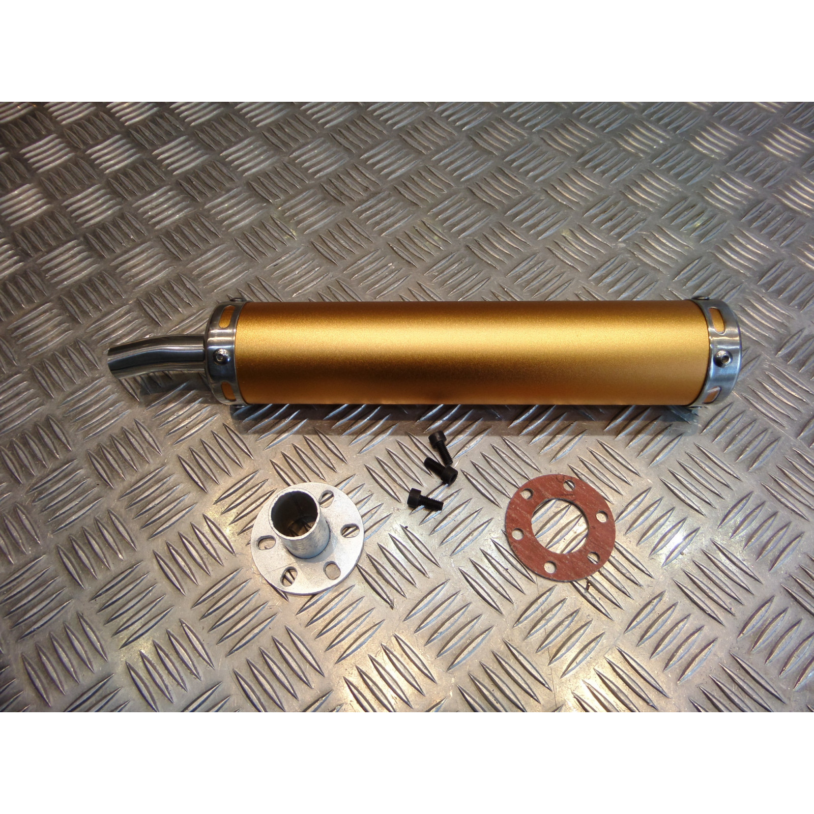 cartouche silencieux universel adaptable orange or pour pot echappement scooter moto mecaboite 50 125 ...
