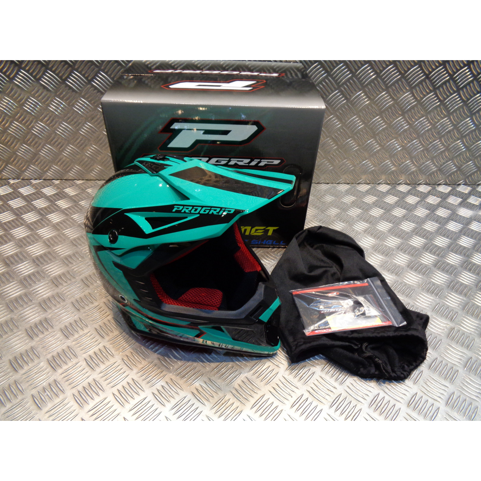 casque progrip 3095 pour moto cross mx enduro taille s 55 - 56 aqua