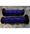 paire poignee revetement caoutchouc guidon 22 mm progrip 768 bleu et noir moto scooter quad ...