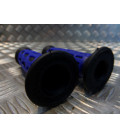 paire poignee revetement caoutchouc guidon 22 mm progrip 768 bleu et noir moto scooter quad ...