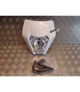 plaque phare tete fourche style ktm blanc universel adaptable moto enduro trail mecaboite ...