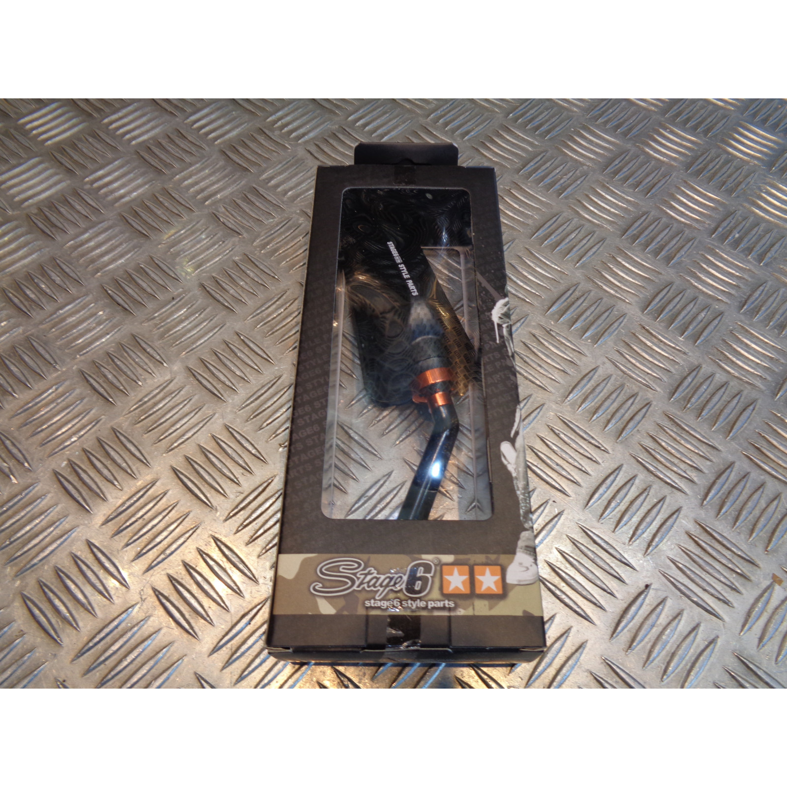 retroviseur droit stage6 carbone mat type f1 universel adaptable m8 scooter moto