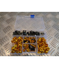 177 vis boulon ecrou clips jaune cache carenage carrosserie moto scooter fixation universelle plastique poly