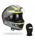 casque integral moto hjc i70 rias homme noir gris jaune taille xl 60 - 61 cm